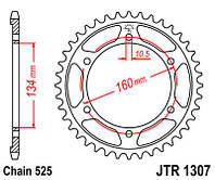 Приводная звезда задняя JT JTR1307.45 для мотоциклов HONDA