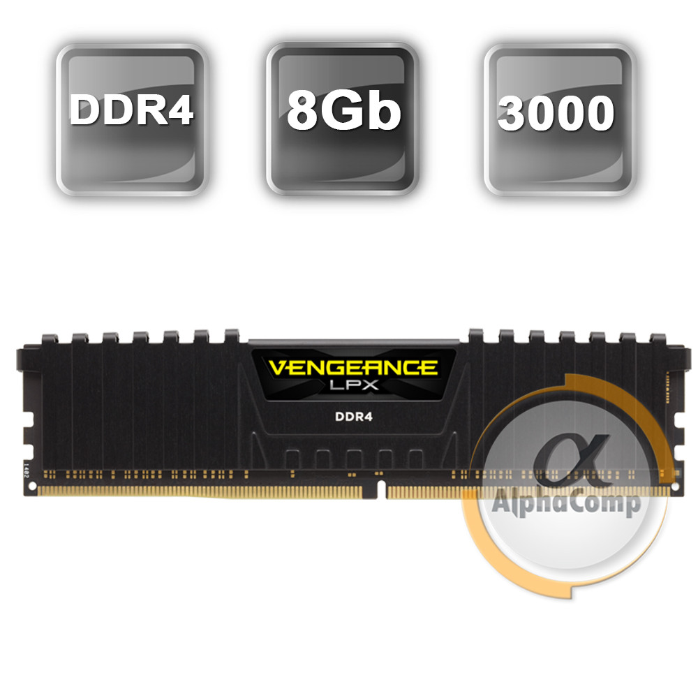 Модуль пам'яті DDR4 8Gb Corsair (CMK16GX4M2B3000C15) 3000 БУ