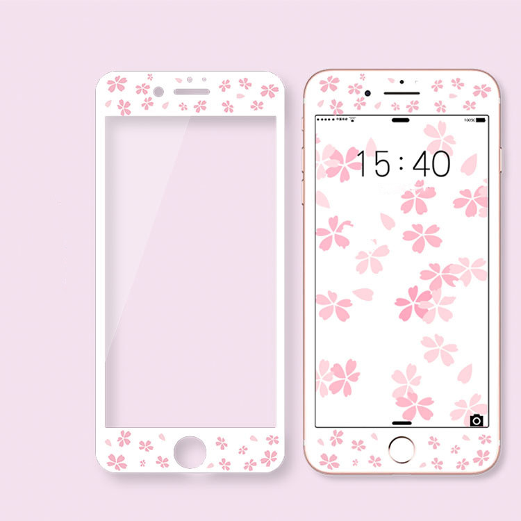 Захисне скло "Flowers" для iPhone 6/6S