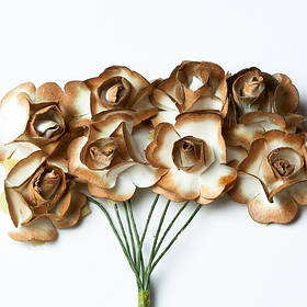 Квіточки декоративні Троянди золоті, 1,5 см, 12 шт./пач.