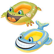 Дитячий надувний човен Bestway 34085 (107х98 см) жовто-блакитний