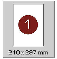 Етикетки самоклеючі А4, (1) 210*297, 100 аркушів в упаковці, прямі краї. AXENT