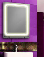 Зеркало со светодиодной подсветкой и полкой 600х800зеркало с подсветкой в ванную