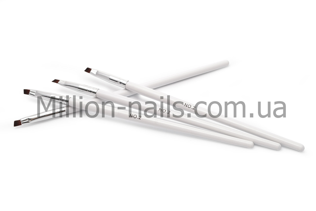 Кисті для гелю №2, біла ручка