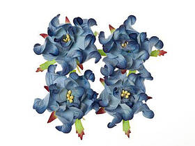 Квіточки декоративні Гарденії сині, паперові, 5 см, 4 шт./пач.