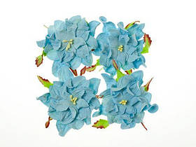 Квіточки декоративні Гарденії блакитні, паперові, 7 см, 4 шт./пач.