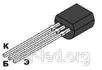 КТ326АМ транзистор PNP (50мА 20В) (h21э: 20-70) 0,2W (ТО92), фото 1