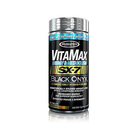 Вітаміни для чоловіків VitaMax Energy & Metabolism SX-7 Black Onyx 120 таб, фото 2