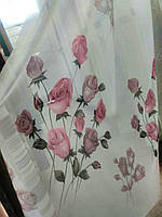 Тюль батист "Кусти троянд", колір No 1