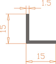 Алюмінієвий куточок 15х15х1.5  АНОД, довжина виробу 6м, різка кратно 3м., фото 2