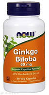 Гінкго Білоба, Ginkgo Biloba, Now Foods, 60 мг, 60 капсул