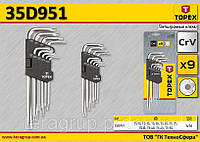 Набор ключей TS10-TS50 пятигранных длинных 9шт., TOPEX 35D951