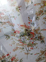Тюль під льон (кисея) "Різнобарвне дерево", колір No 1
