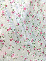 Тюль під льон (кисея) "Рожечки дрібні", колір No 1