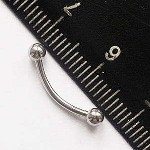 Сережки для пірсингу брови 10 мм із кульками 3 мм. Сталь 316L., фото 2