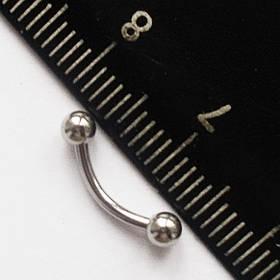 Сережки для пірсингу сосків 8 мм із кульками 3 мм (ціна за 1 шт.). Сталь 316L.
