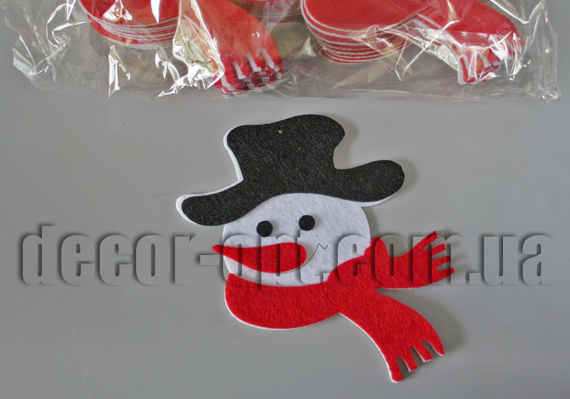 Фетрові фігурки Сніговик голова 13х14см/20 шт 5041-12