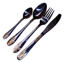 Набір столовий "Квіти" (4 шт./набір) Золото