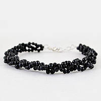 Плетений браслет із чорною шпінелью 58 каратів