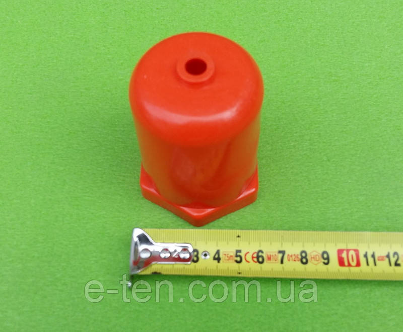 Ковпак захисний пластиковий (ЧЕРВОНИЙ) під будь-який ТЕН з різьбою 1¼" (до тенів в чавунні батареї і ін.), фото 1