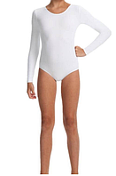 Білий купальник із довгим рукавом бавовна для танців гімнастики хореографії Danskin США