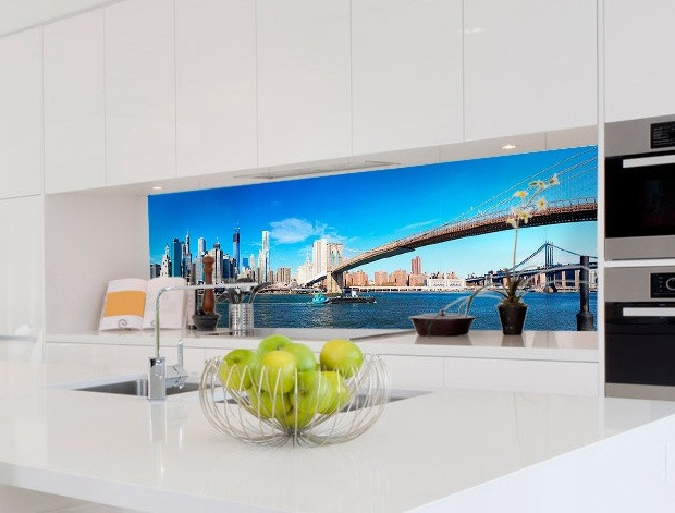Кухонний фартух зі скла із зображенням міста Манхеттен