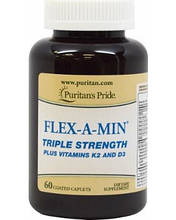 Глюкозамін хондроїтин Puritan's Pride Flex-A-Min Triple Strength 60 caplets термін 03.18г