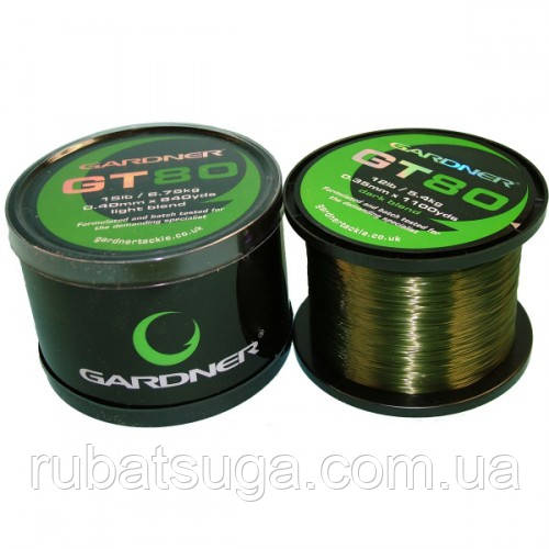 Волосінь коропова Gardner GT80 1400 m 0.30 mm, фото 1