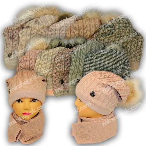 Комплект шапка та шарф для дівчинки, р. 50-52, Agbo (Польща), підкладка фліс, 1355, фото 1