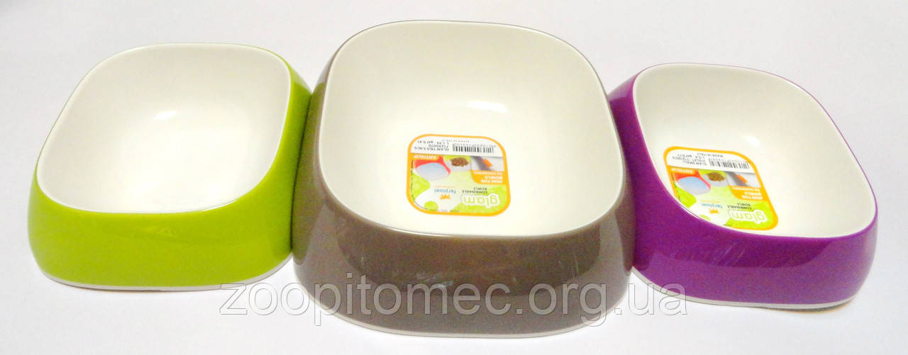 Пластикова миска для кішок і собак GLAM TRIS SM/M/SM набір 3шт Ferplast, фото 1