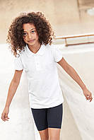 Школьная рубашка поло белого цвета Некст на девочку Хлопок Размер 116