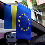 Прапор ЄС в авто, прапор Євросоюзу на присоску купити, прапор ЄС купіті, купити прапор ЄС в авто., фото 4