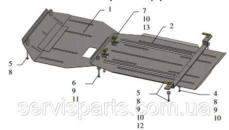 Защита двигателя Subaru Forester III SH 2008-2012 (Субару Форестер 3) - фото 2 - id-p14896800