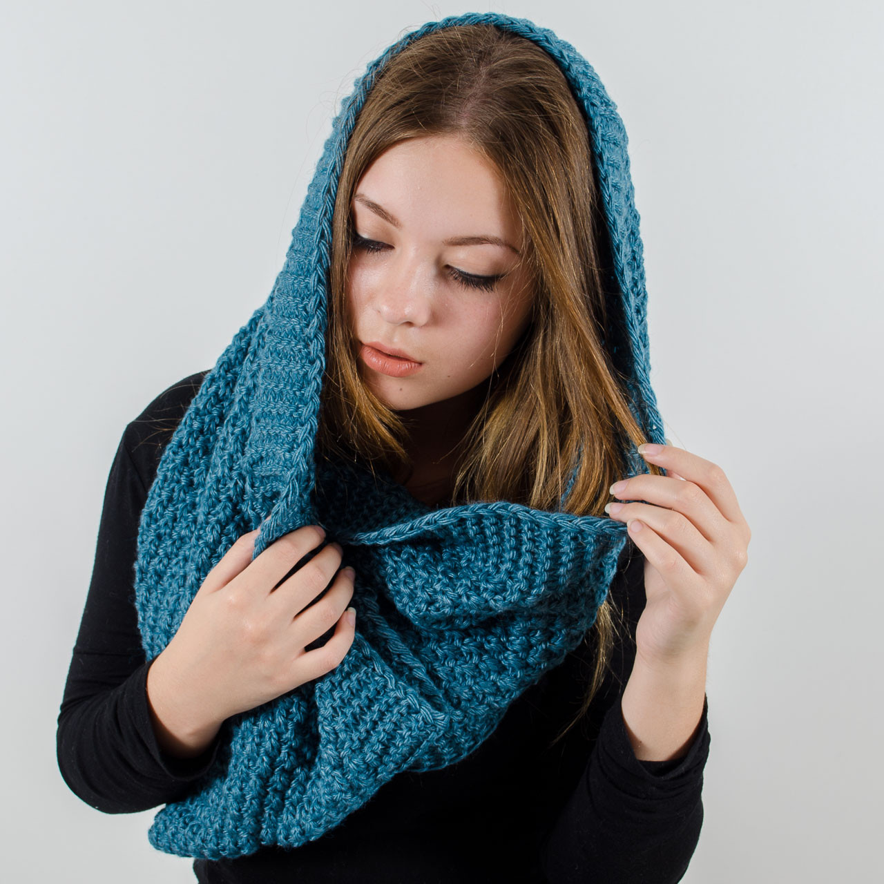 Снуд в'язаний "Ідрі", Смарагд, фото 1