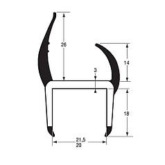 Ущільнювач для дверей, 20мм 5,0 м