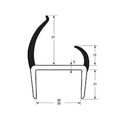 Ущільнювач для дверей, 30мм 5,0 м