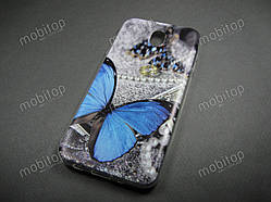 Силіконовий TPU чехол Samsung Galaxy J7 2017 J730 (Blue butterfly)