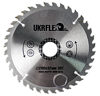 34-20036 UKRflex Диск пильний по деревині 200*32*36Z (кольцо 25,4мм) з напайкой  (200/1)