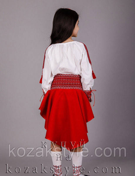 Український костюм для дівчинки р. 104 Пава червоний - фото 3 - id-p579927279