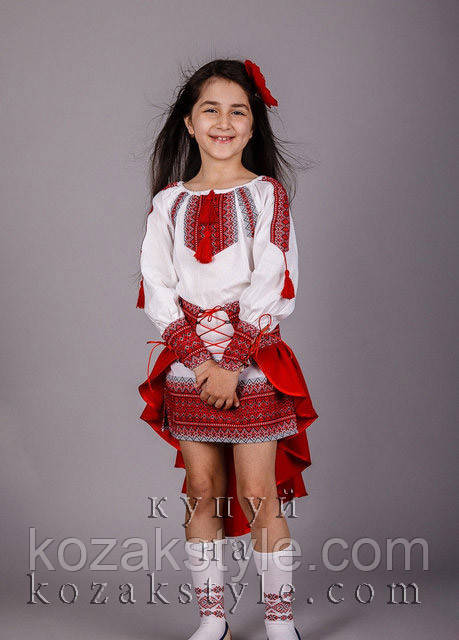 Український костюм для дівчинки р. 104 Пава червоний - фото 6 - id-p579927279