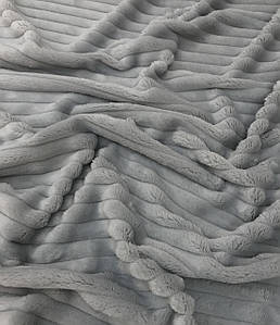 Плюшева тканина Stripes сіра (пліт. 350 г/м. кв)