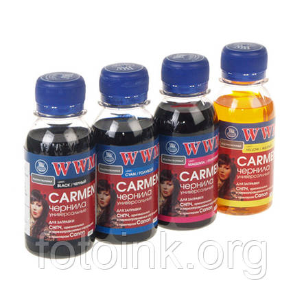 Комплект чорнил WWM CARMEN для Canon (4 х 100м) B/C/M/Y (CARMEN.SET-2) з розширеною сумісністю, фото 3