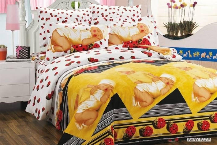 Комплект постільної білизни ARYA Baby Face друкований дитячий, фото 1