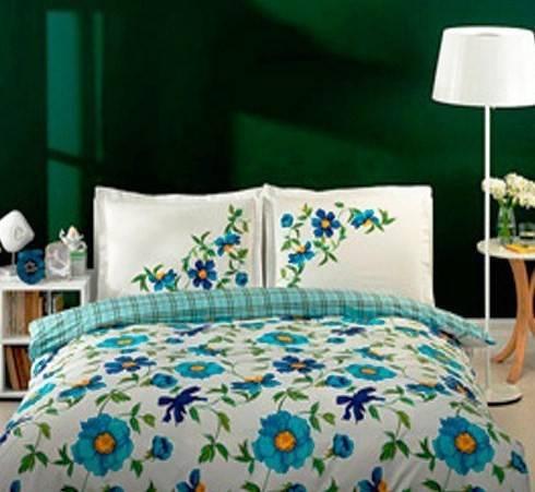 Комплект постільної білизни TAC SELIAN turquoise євро