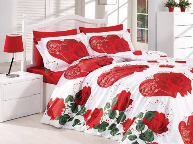 Комплект постільної білизни First Choice satin ROSEDAY сімейний (2 підковдри), фото 1