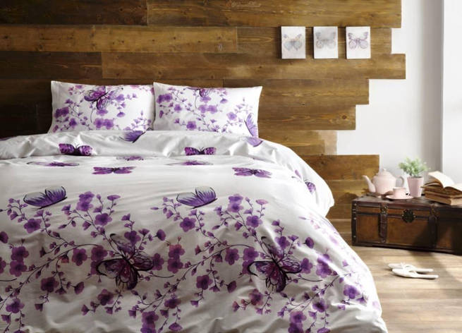 Комплект постільної білизни Tivolyo Home FIORE PEMBE євро, фото 2