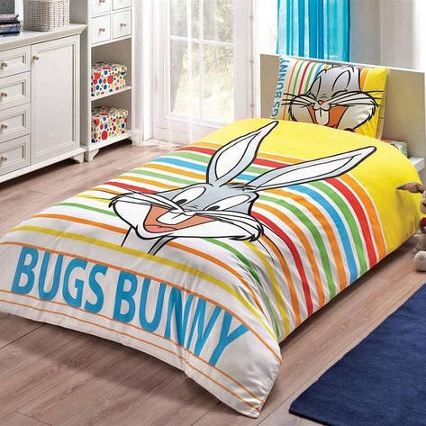 Постільна білизна TAC DISNEY Bugs Bunny Striped полуторний, фото 1