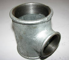 Трійник редукційний оцинкований 2 1/2" x 1 1/2" ВВВ Hydro-T