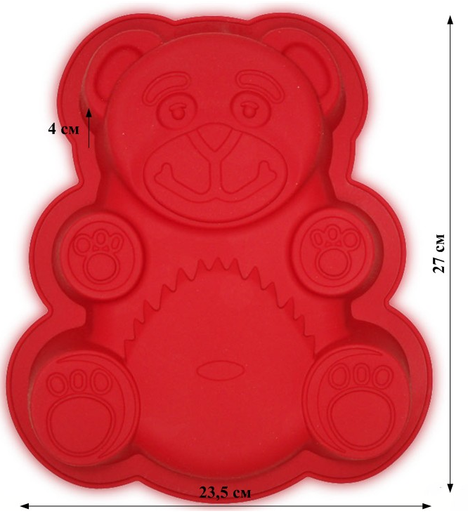 Силіконова форма для випікання "Ведмедик Барні" супервеликий, фото 1