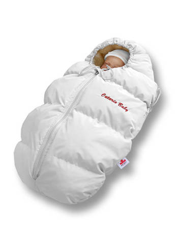 Пуховий конверт від 0 до 6 міс. "Baby Born" (Білий+хутро), фото 2